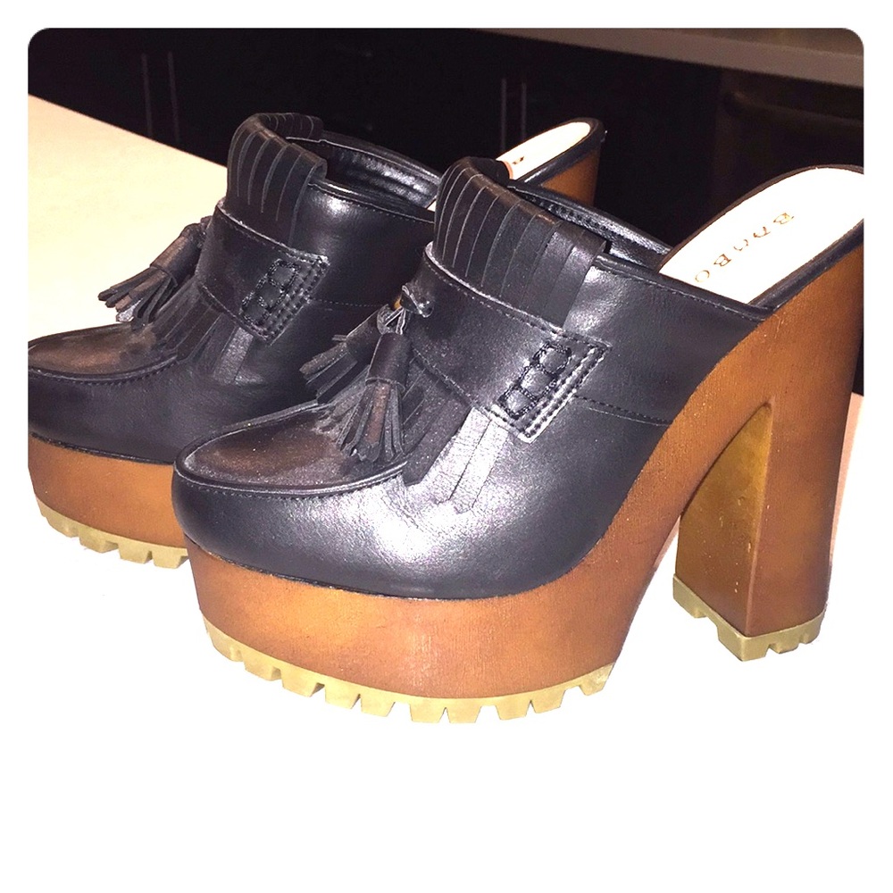 Platform oxford mules